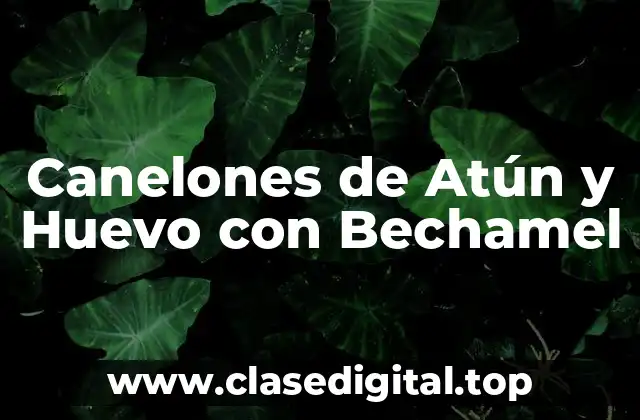 ¿Qué son los Canelones de Atún y Huevo con Bechamel?