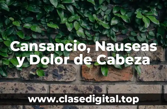 ¿Qué son las Nauseas y por qué Ocurren?