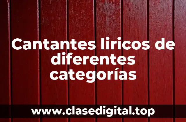 Cantantes liricos de diferentes categorías
