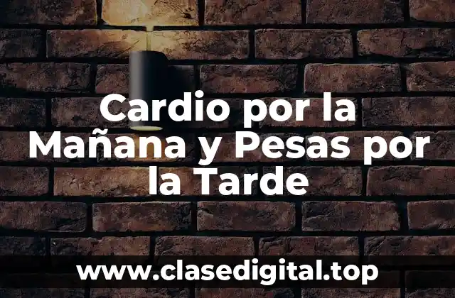 Cardio por la Mañana y Pesas por la Tarde