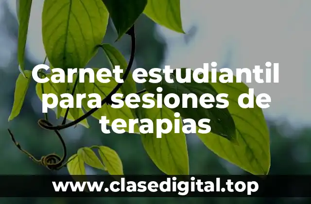 Carnet estudiantil para sesiones de terapias