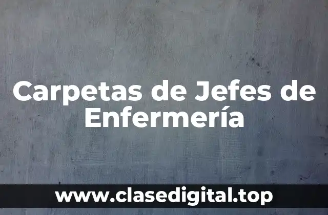 Carpetas de Jefes de Enfermería