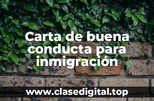 Ejemplos de carta de buena conducta para inmigración