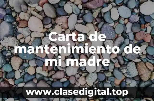 Carta de mantenimiento de mi madre