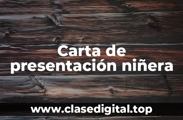 Carta de presentación niñera