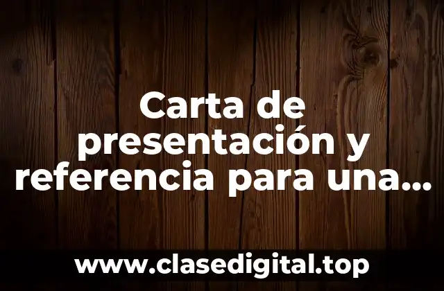 Carta de presentación y referencia para una cristiana
