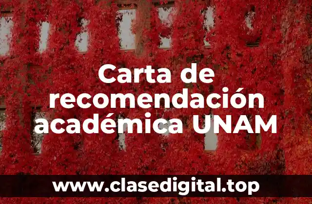 Carta de recomendación académica UNAM