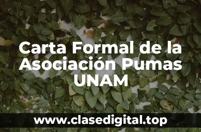 Carta Formal de la Asociación Pumas UNAM