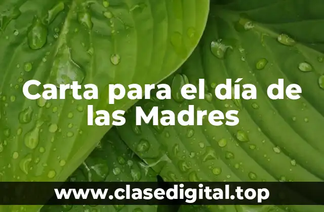 Ejemplos de cartas para el día de las Madres