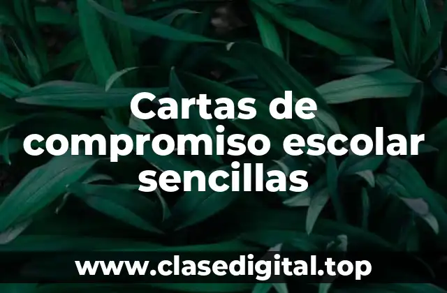 Cartas de compromiso escolar sencillas