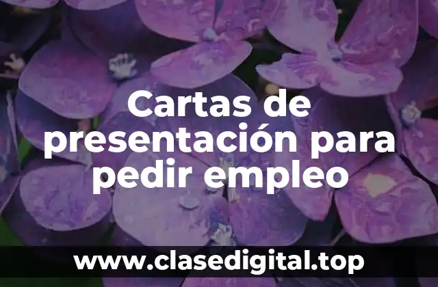 Cartas de presentación para pedir empleo