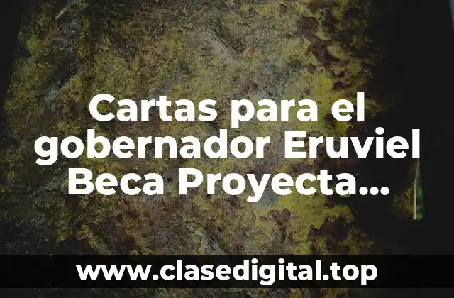 Cartas para el gobernador Eruviel Beca Proyecta 100000 y Significado