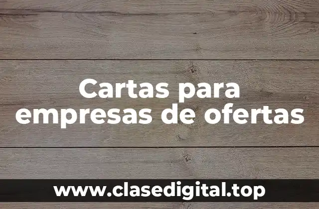 Cartas para empresas de ofertas