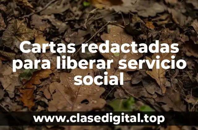Cartas redactadas para liberar servicio social