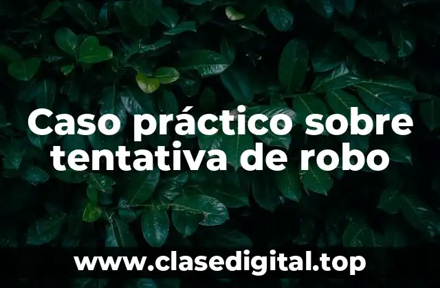 Caso práctico sobre tentativa de robo