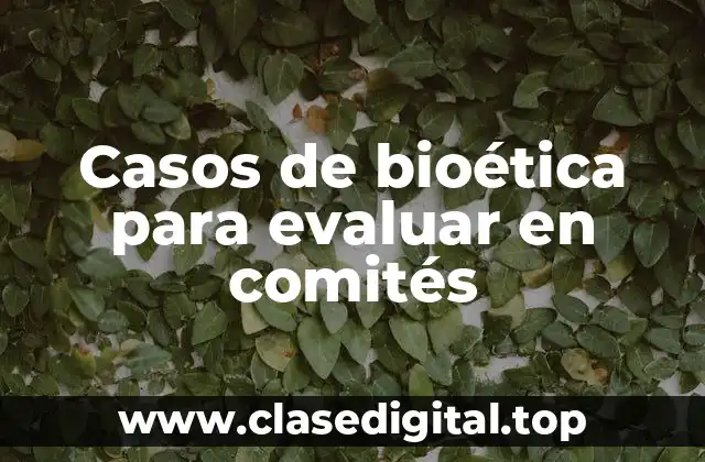 Ejemplos de casos de bioética para evaluar en comités
