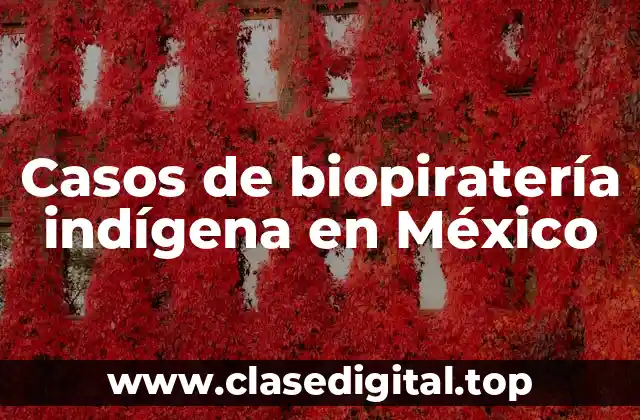 Casos de biopiratería indígena en México