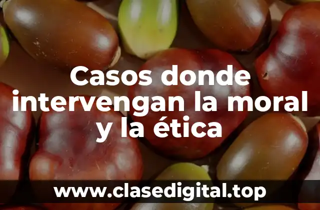 Casos donde intervengan la moral y la ética