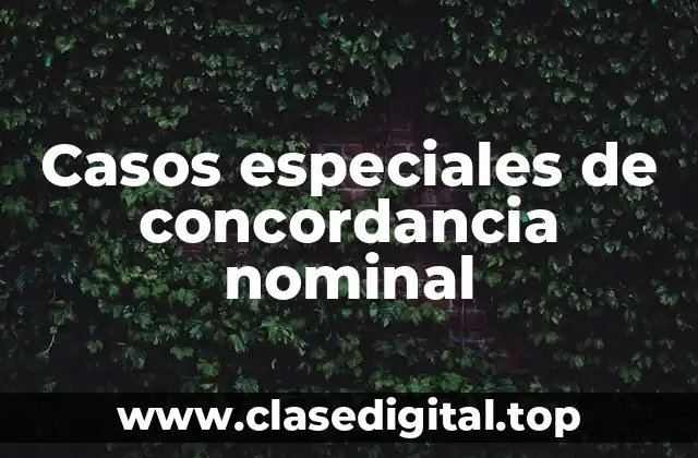 Casos especiales de concordancia nominal