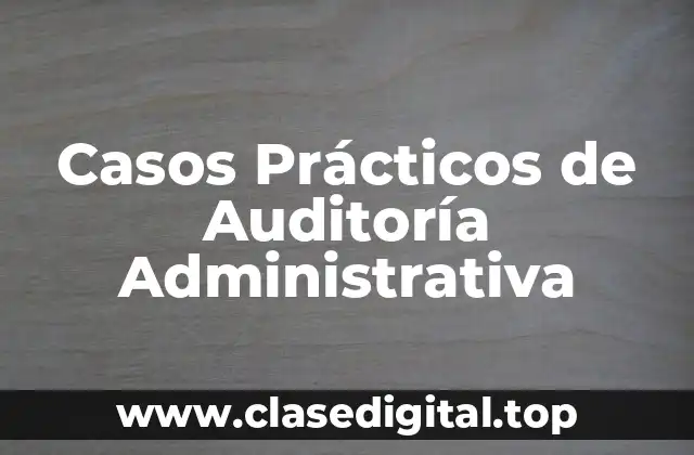 Casos Prácticos de Auditoría Administrativa