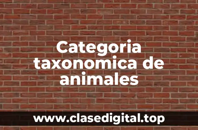 Categoria taxonomica de animales