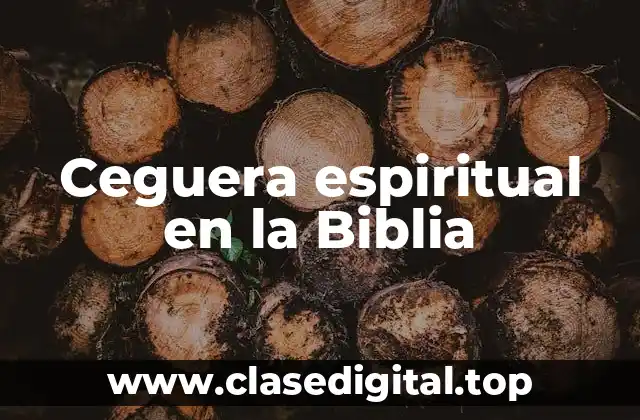 Ceguera espiritual en la Biblia
