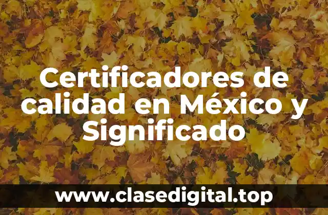 Certificadores de calidad en México y Significado
