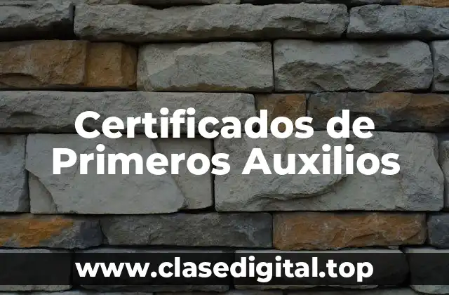 Certificados de Primeros Auxilios