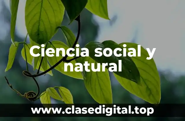 Ciencia social y natural