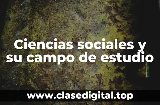 Ciencias sociales y su campo de estudio