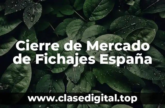 Cierre de Mercado de Fichajes España