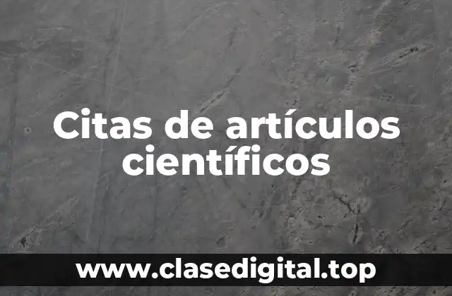 Citas de artículos científicos