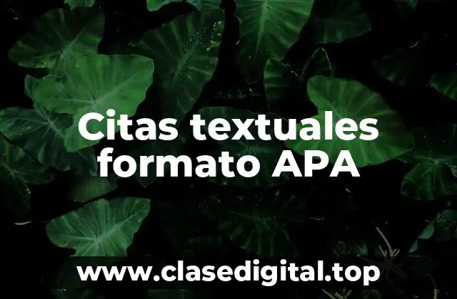 Citas textuales formato APA