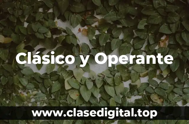 Clásico y Operante
