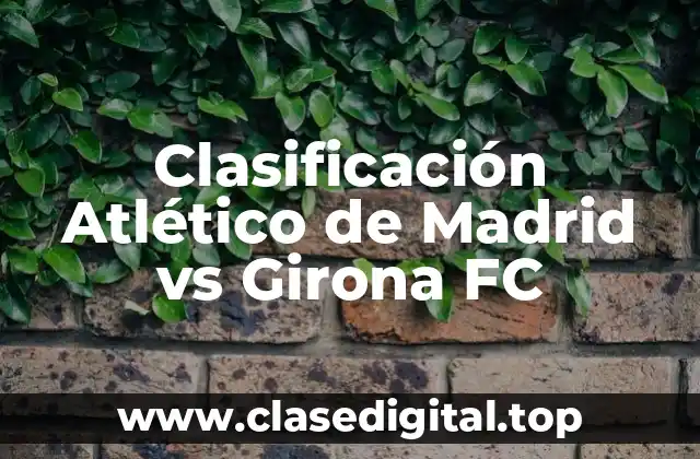 Clasificación Atlético de Madrid vs Girona FC