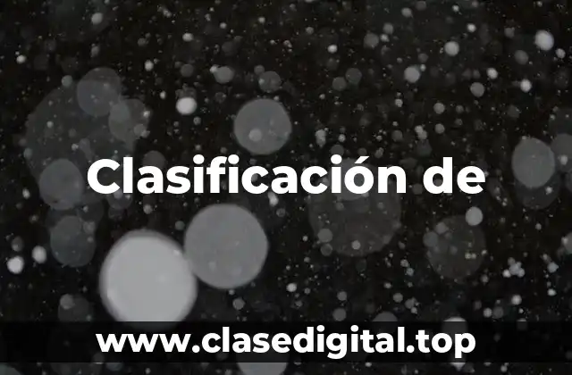 Clasificación de