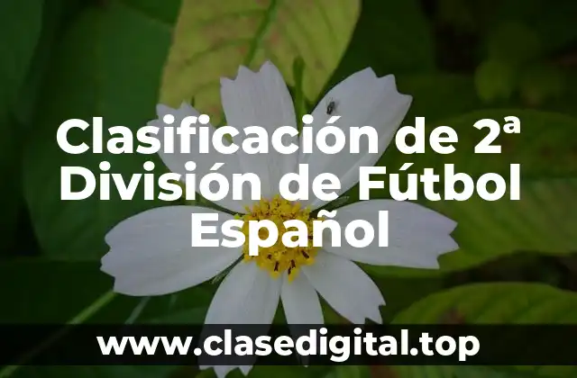 Clasificación de 2ª División de Fútbol Español