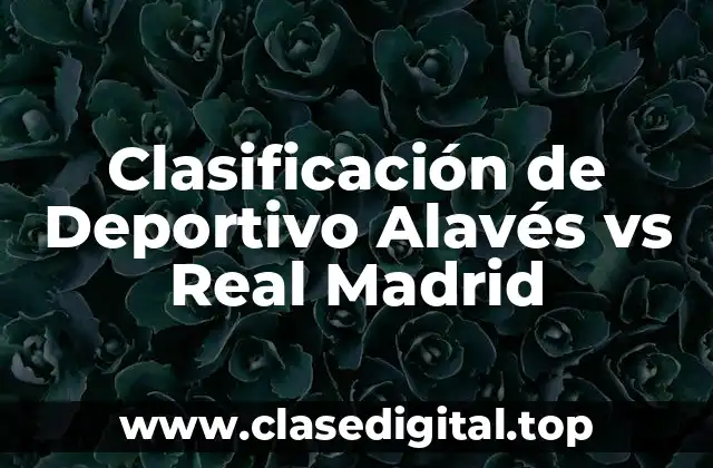 Clasificación de Deportivo Alavés vs Real Madrid