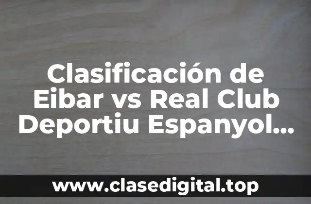 Clasificación de Eibar vs Real Club Deportiu Espanyol de Barcelona