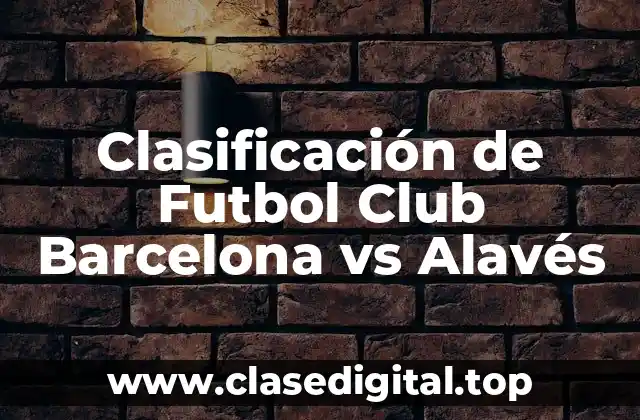 Clasificación de Futbol Club Barcelona vs Alavés