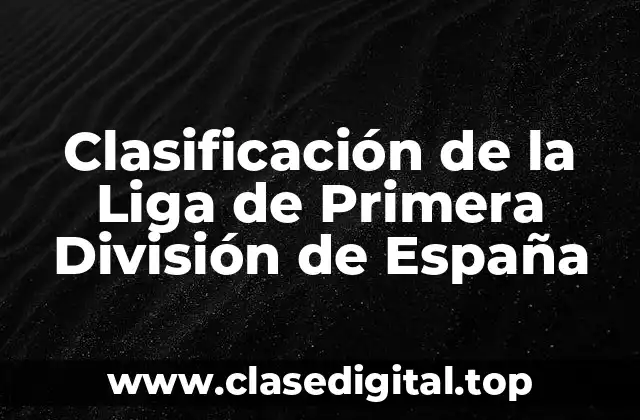 Clasificación de la Liga de Primera División de España