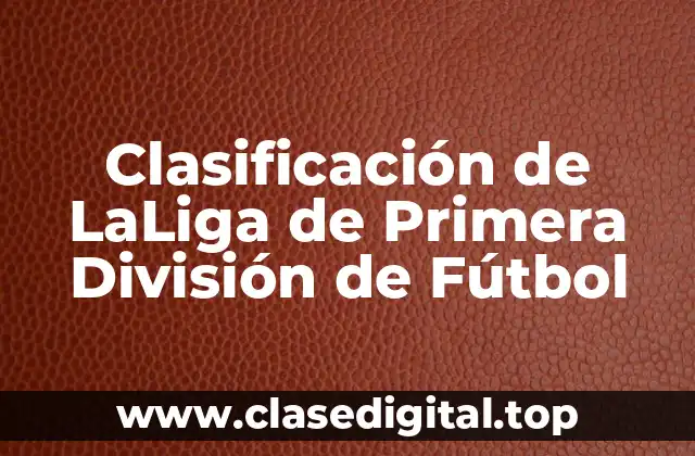Clasificación de LaLiga de Primera División de Fútbol