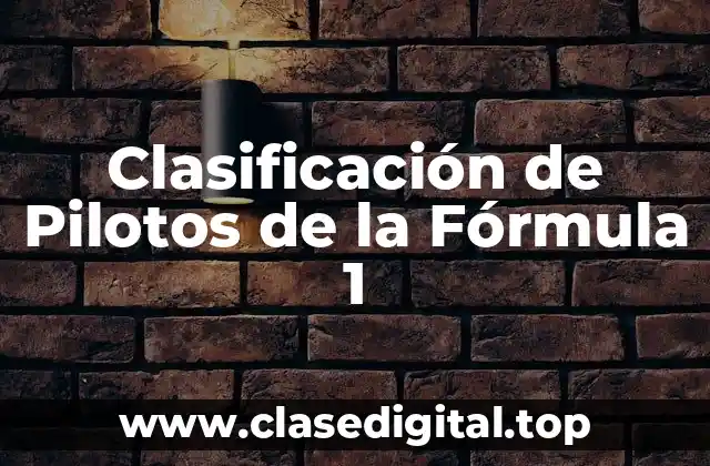 Clasificación de Pilotos de la Fórmula 1