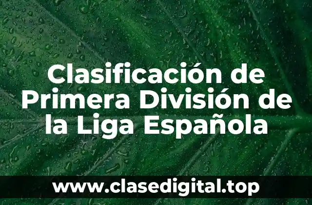Clasificación de Primera División de la Liga Española