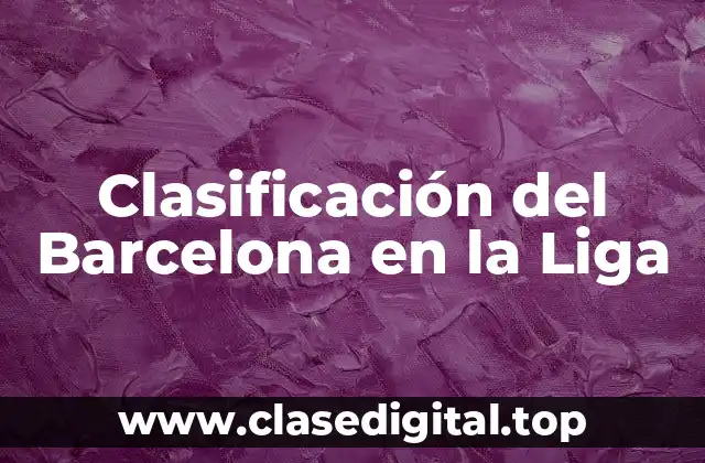 Clasificación del Barcelona en la Liga
