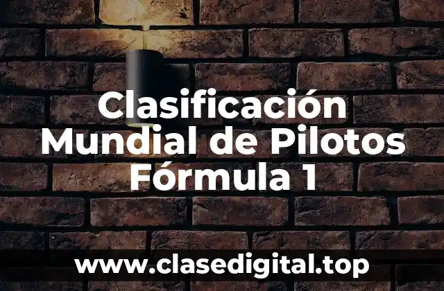 Clasificación Mundial de Pilotos Fórmula 1