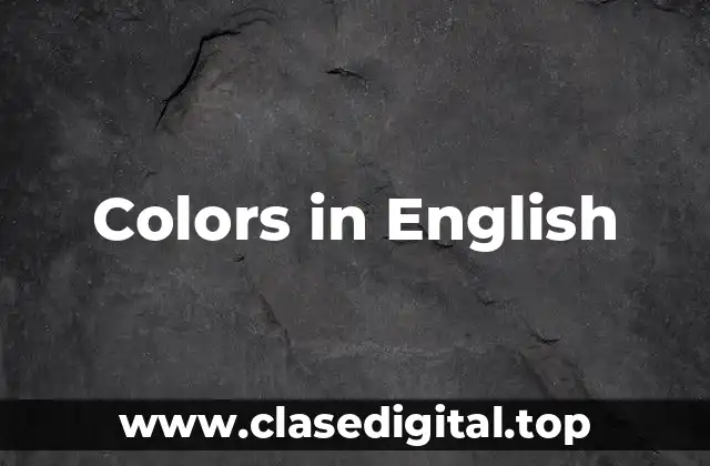 Colors in English