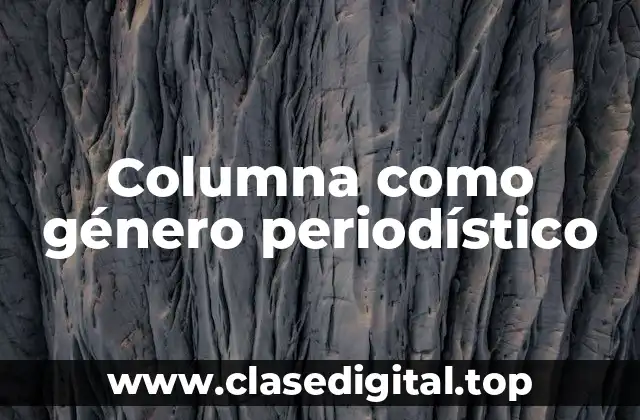 Columna como género periodístico