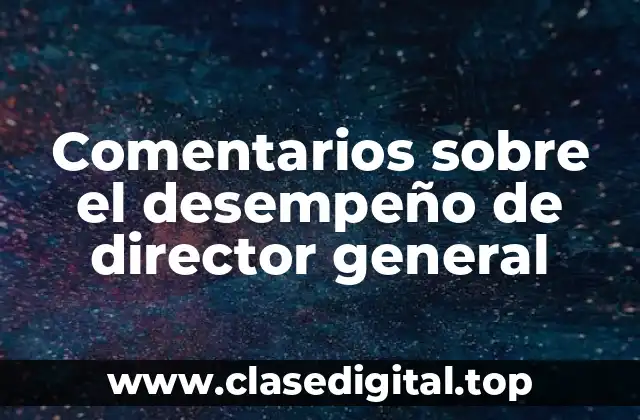 Ejemplos de desempeño de un director general