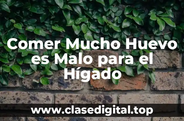 Comer Mucho Huevo es Malo para el Hígado